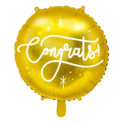 PARTYDECO Balon Congrats Foliowy Blyszczacy Fi 35 Cm Zloty Outlet