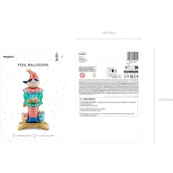 PARTYDECO Balon Elf Stojacy Foliowy 32X75 Cm Wielokolorowy Hot