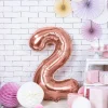 PARTYDECO Balon Pink Metal Foliowy Cyfra "2" 86 Cm Rozowy Online