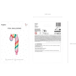 PARTYDECO Balony Sweet Foliowe Lizak 5 Szt. 14,5X31 Cm Rozowy Hot