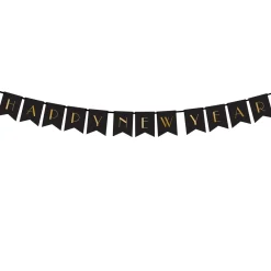 PARTYDECO Baner New Year Ze Zlotym Napisem 2,5 M Czarny Sale