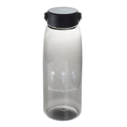 HOMLA Butelka Emoji Czarna Z Kwiatkami 1,2 L New