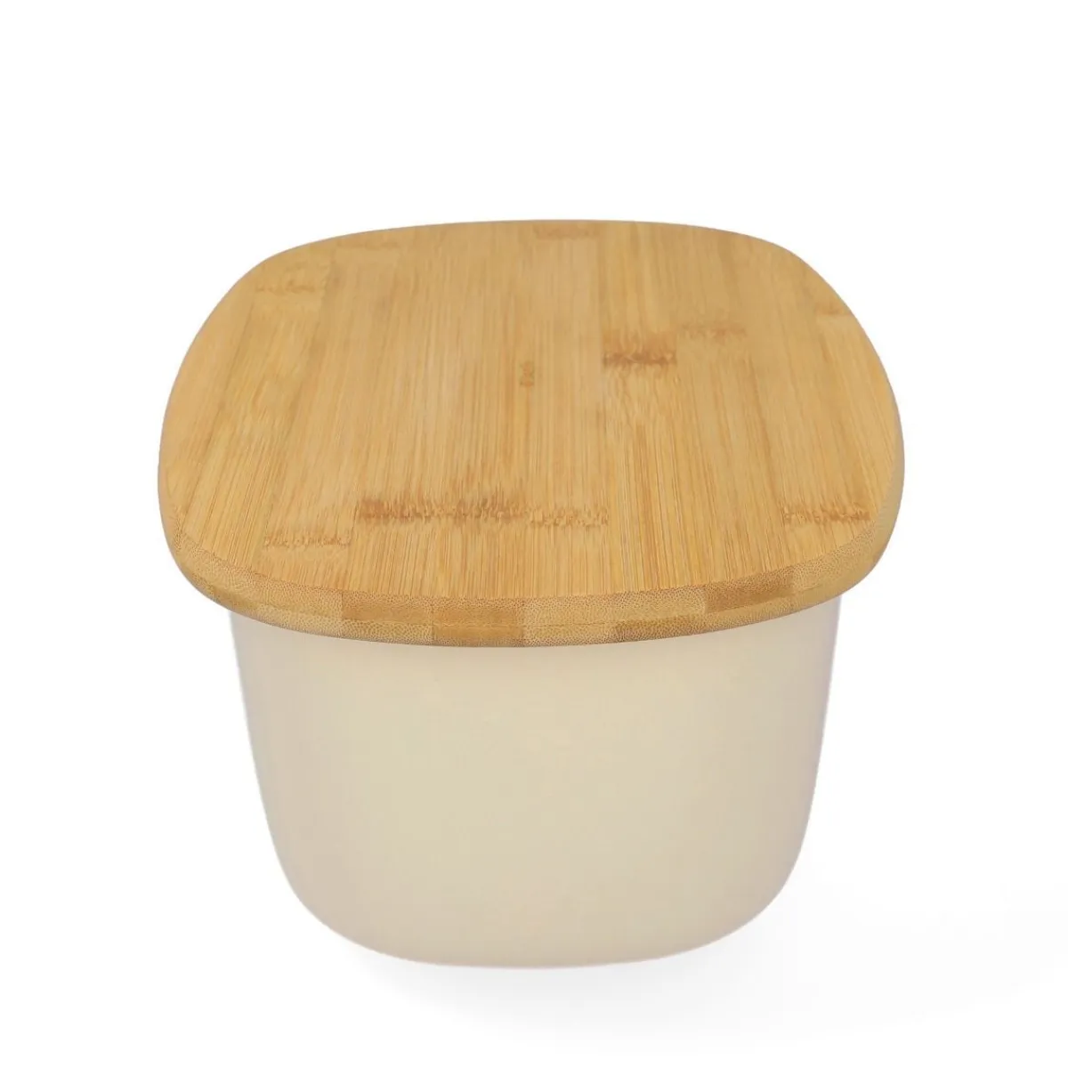HOMLA Chlebak Nores Z Bambusowa Pokrywka 37X22X14 Cm Bezowy Outlet