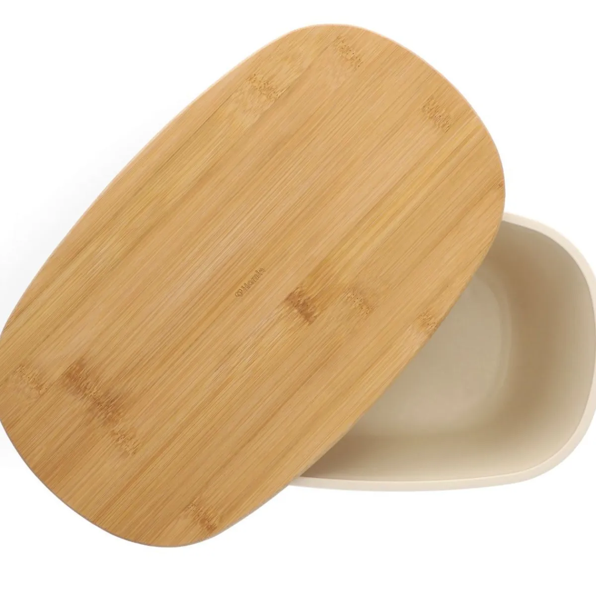 HOMLA Chlebak Nores Z Bambusowa Pokrywka 37X22X14 Cm Bezowy Outlet