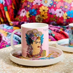 HOMLA Filizanka Frida Kahlo Ze Spodkiem Fioletowa 0,2 L New