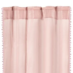 HOMLA Firanka Adi Z Pomponikami Rozowa 140X250 Cm Clearance