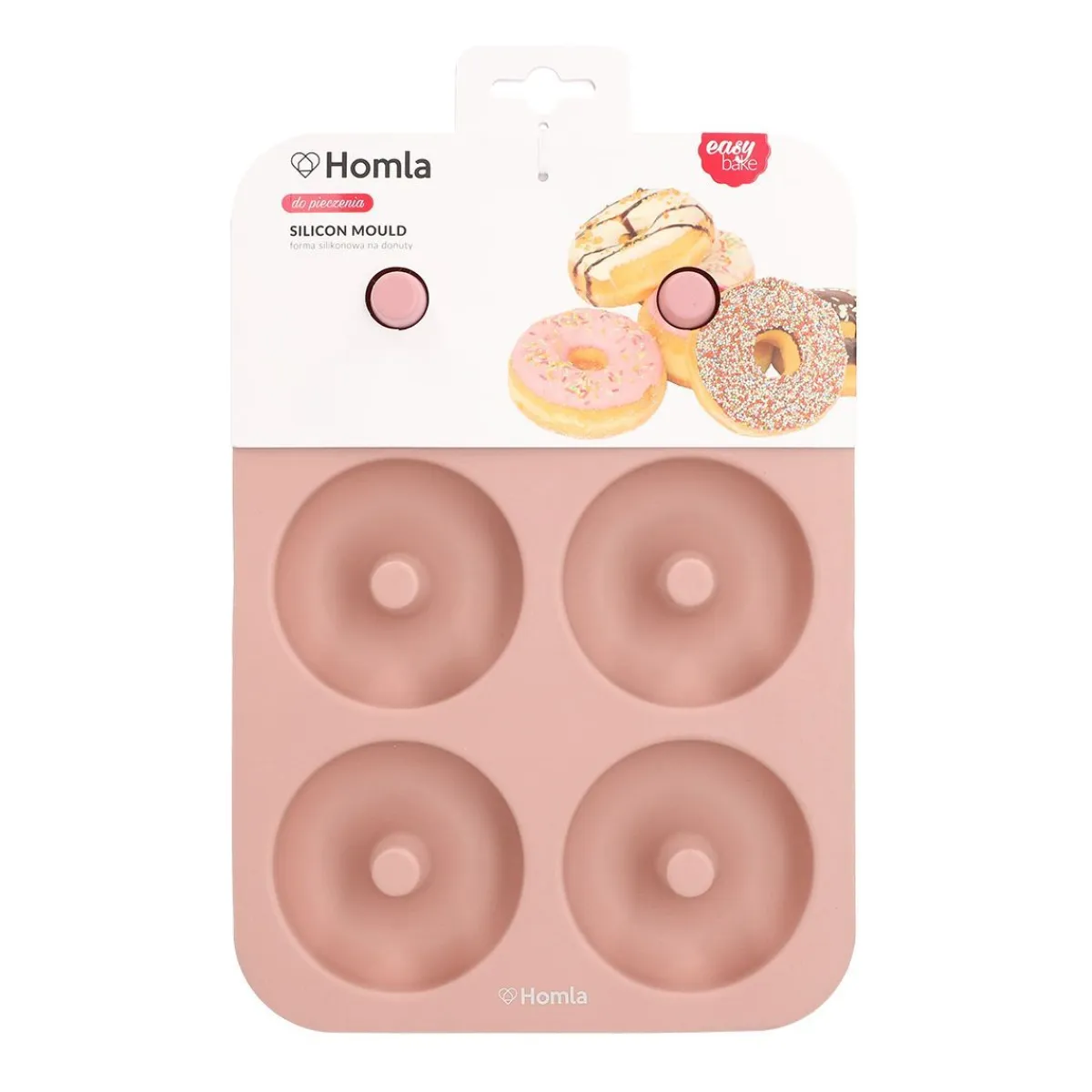 HOMLA Forma Easy Bake Silikonowa Na Donuty 26X18 Cm Rozowy Sale