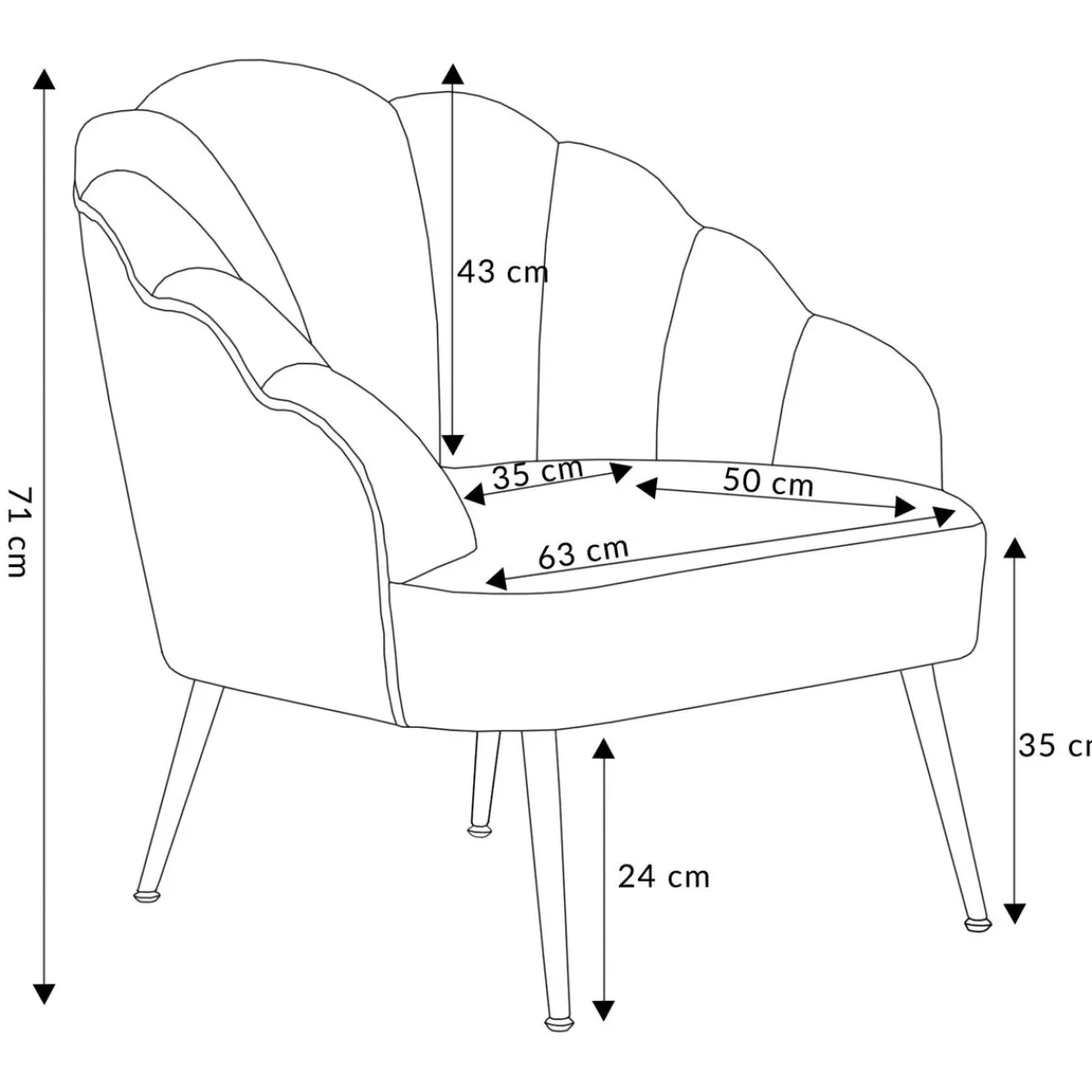 HOMLA Fotel Ariel 65X71X76 Cm Rozowy Best