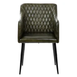 HOMLA Fotel Brizo W Obiciu Ze Skory Bawolej Zielone 55X60X86 Cm Clearance