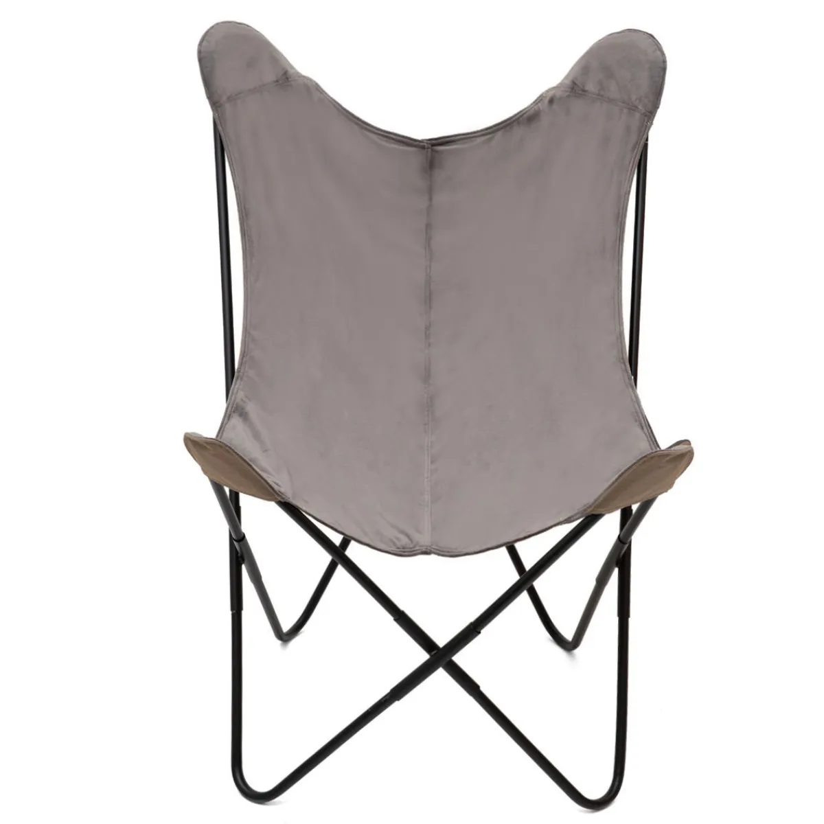 HOMLA Fotel Butterfly Z Metalowa Rama Welur 70X80X102 Cm Szary Hot