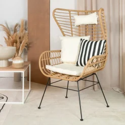 HOMLA Fotel Jardin Pleciony 70X80X110Cm Naturalny Sale