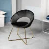 HOMLA Fotel Jared Welurowe Czarne 73X47X84 Cm Czarny