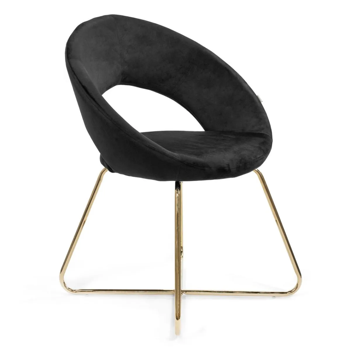 HOMLA Fotel Jared Welurowe Czarne 73X47X84 Cm Czarny
