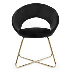 HOMLA Fotel Jared Welurowe Czarne 73X47X84 Cm Czarny