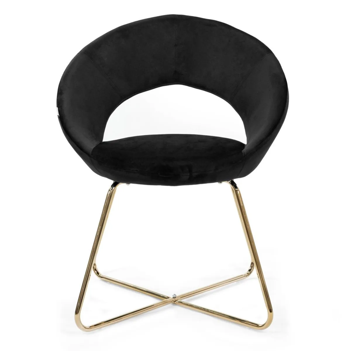 HOMLA Fotel Jared Welurowe Czarne 73X47X84 Cm Czarny