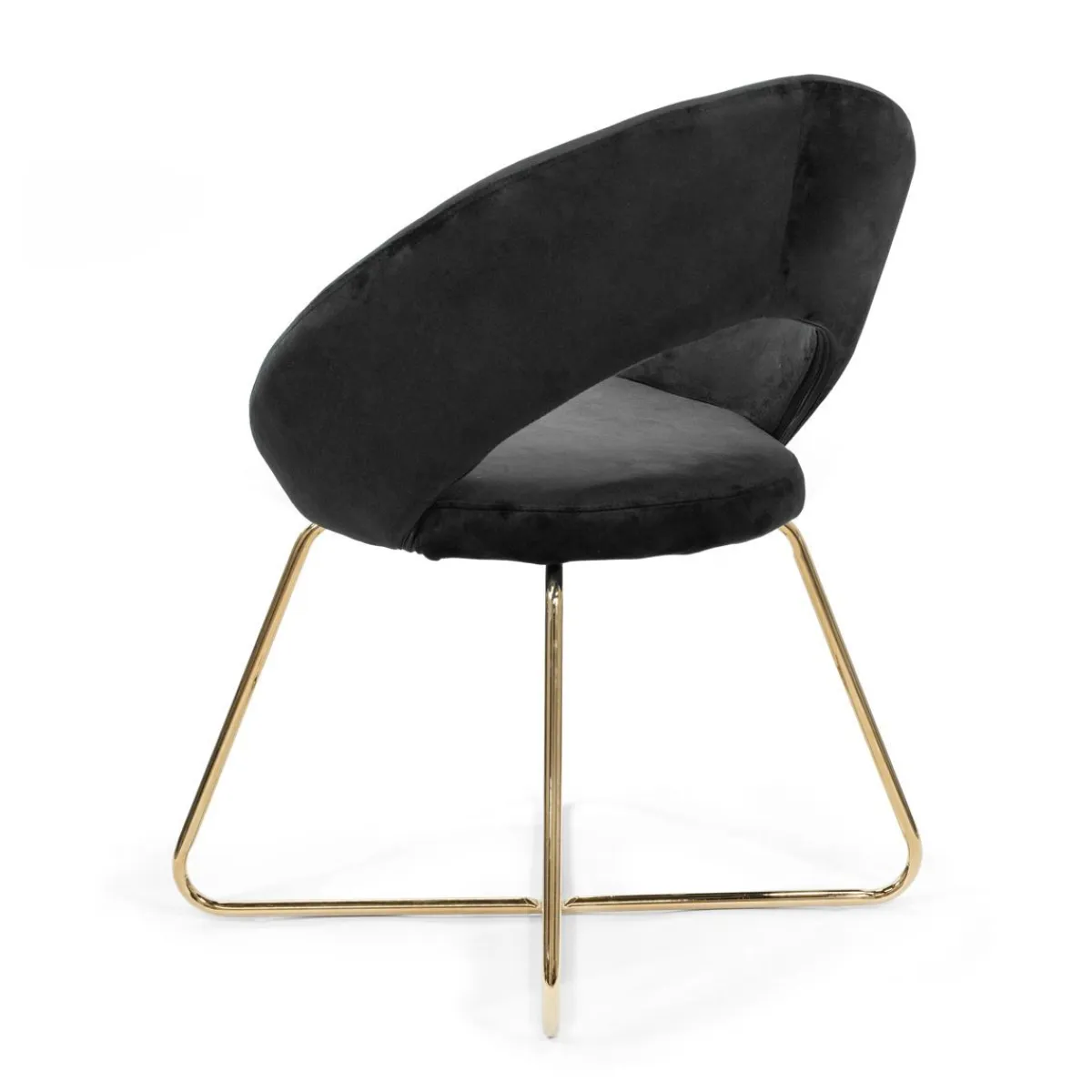 HOMLA Fotel Jared Welurowe Czarne 73X47X84 Cm Czarny