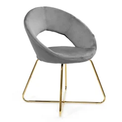 HOMLA Fotel Jared Welurowy 73X47X84 Cm Szary Outlet