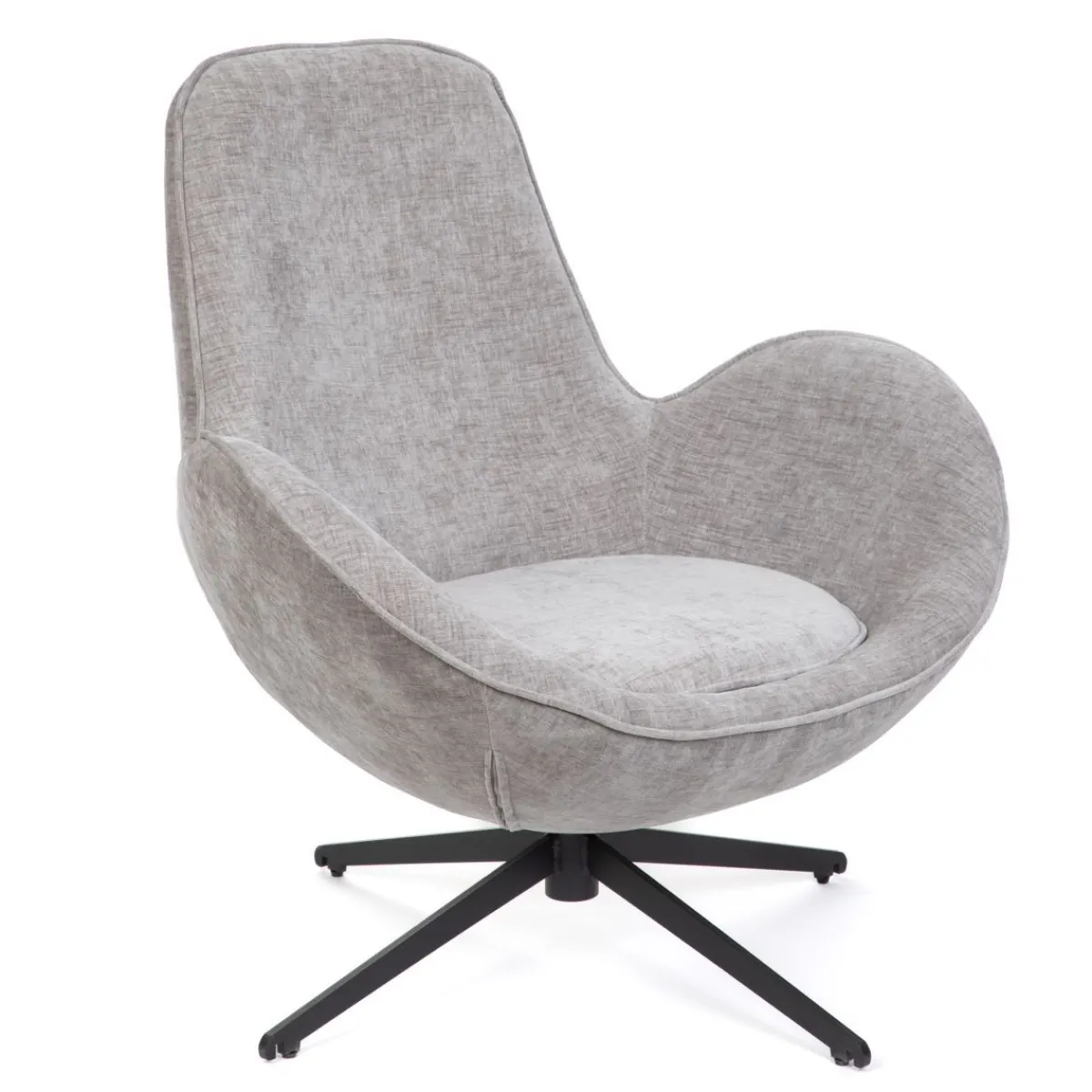 HOMLA Fotel Lunaire Obrotowy Welurowy Szary 86X76X87 Cm Outlet
