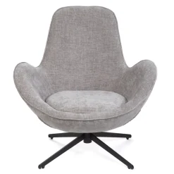 HOMLA Fotel Lunaire Obrotowy Welurowy Szary 86X76X87 Cm Outlet