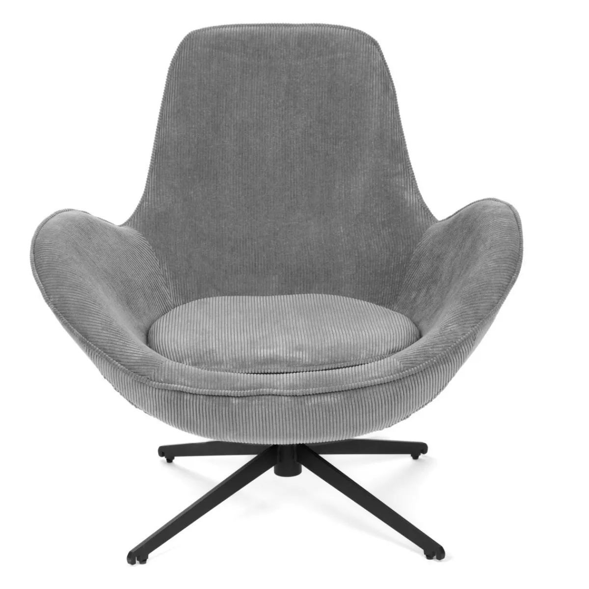 HOMLA Fotel Lunaire Obrotowy W Tkaninie Teddy Boucle Szary 86X76X87 Cm Clearance