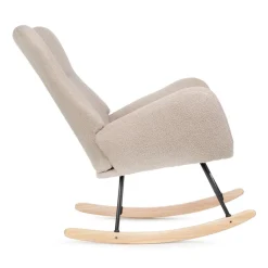HOMLA Fotel Lunnie Bujany W Tkaninie Teddy Boucle 67X78X92 Cm Bezowy Best