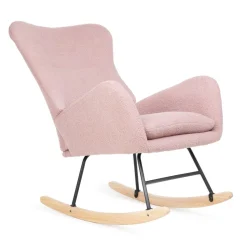HOMLA Fotel Lunnie Bujany W Tkaninie Teddy Boucle 67X78X92 Cm Rozowy Outlet
