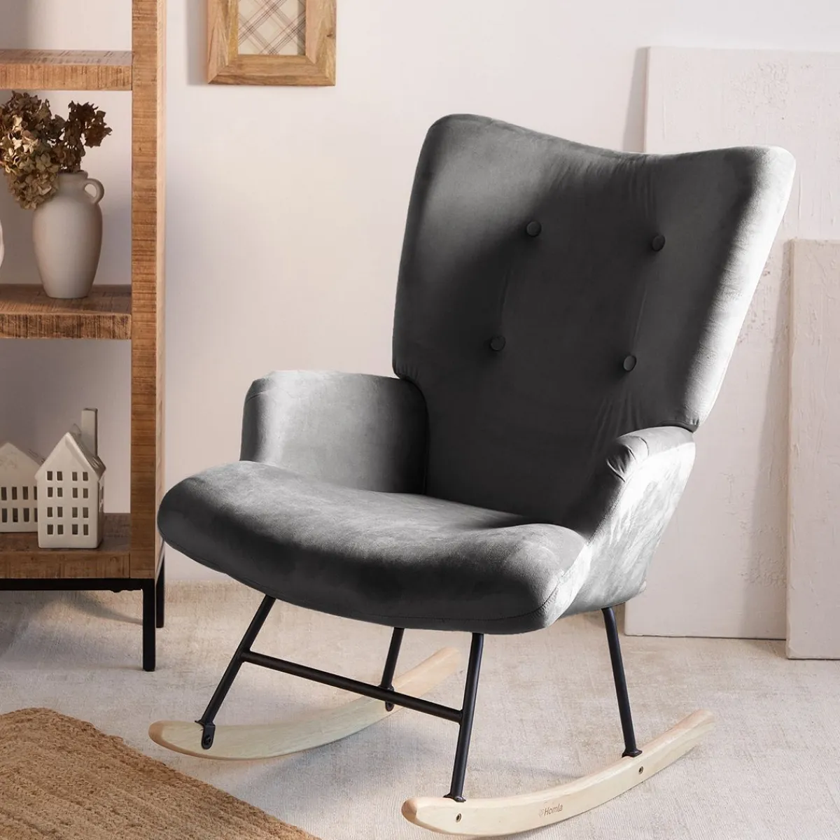 HOMLA Fotel Moss Bujany 72X73X92 Cm Szary Discount