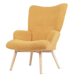 HOMLA Fotel Moss Teddy Boucle W Tkaninie Teddy Musztardowy Sale