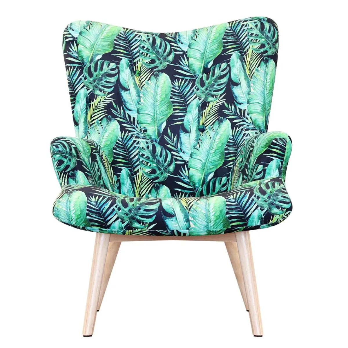 HOMLA Fotel Moss Welurowy Z Motywem Lisci 70X95Cm Wielokolorowy Discount