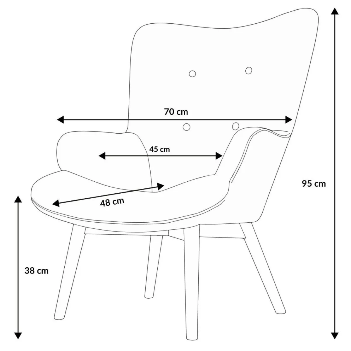 HOMLA Fotel Moss 70X95Cm Zielony Discount