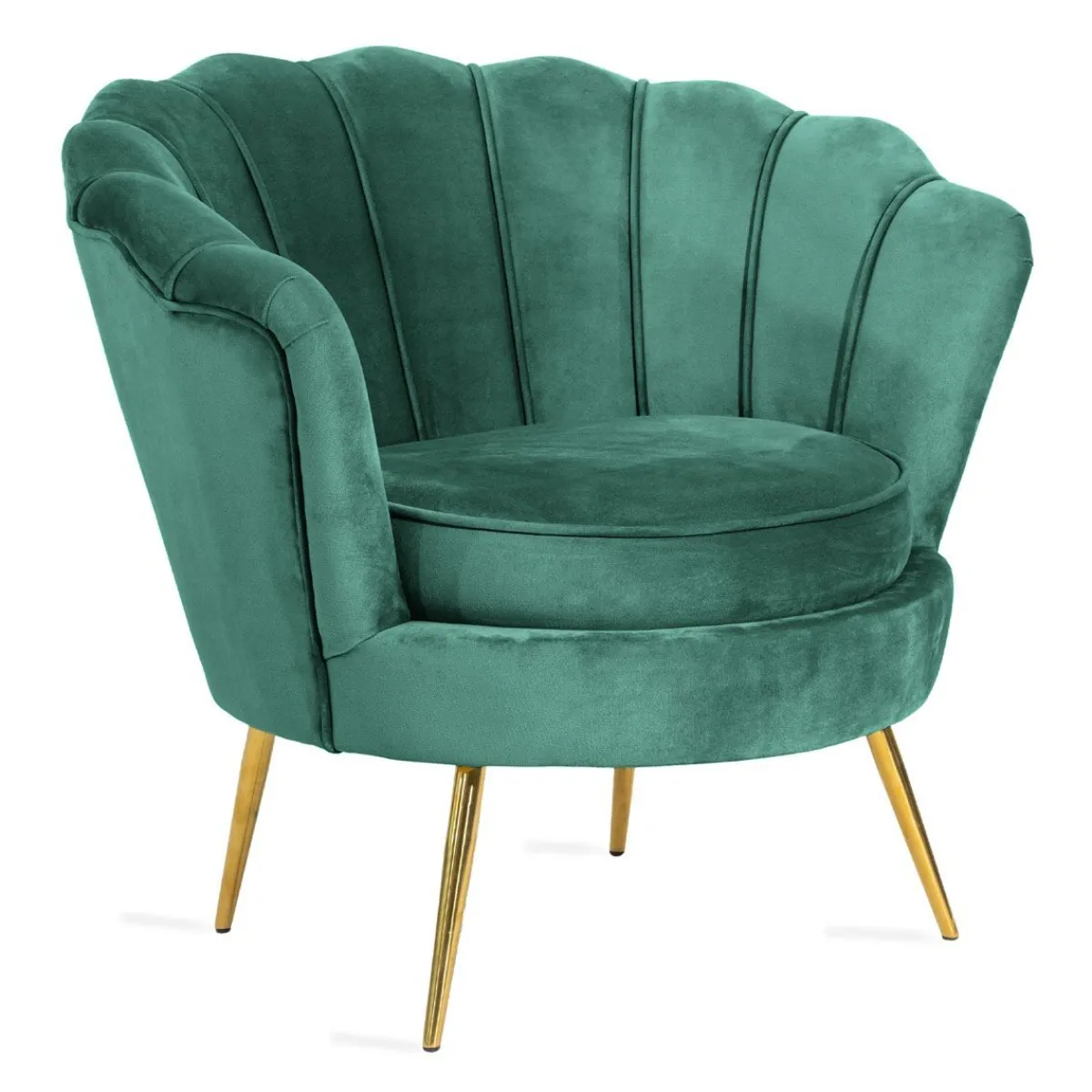 HOMLA Fotel Shelly Welurowy 82X74X76 Cm Zielony New