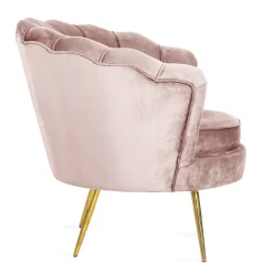 HOMLA Fotel Shelly Welurowy 82X74X76 Cm Rozowy Outlet
