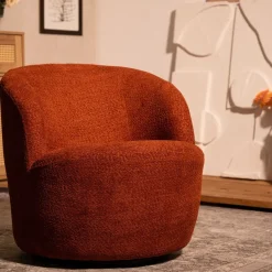 HOMLA Fotel Svingen Obrotowy Ceglasty 65.5X77X69Cm New