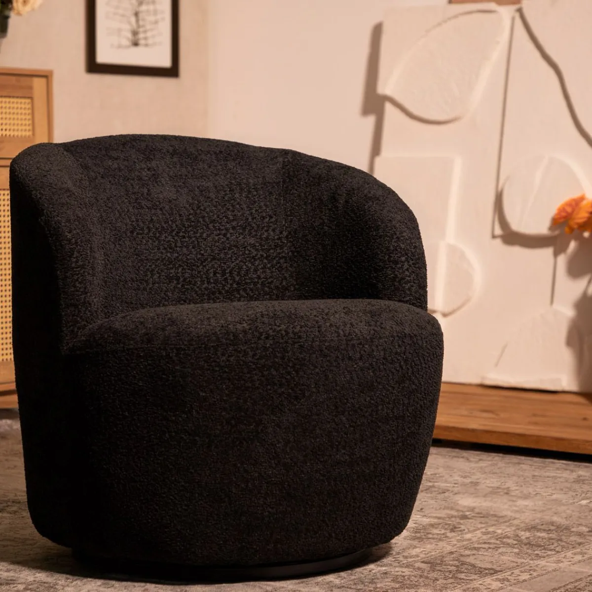 HOMLA Fotel Svingen Obrotowy Czarny 65.5X77X69Cm Discount