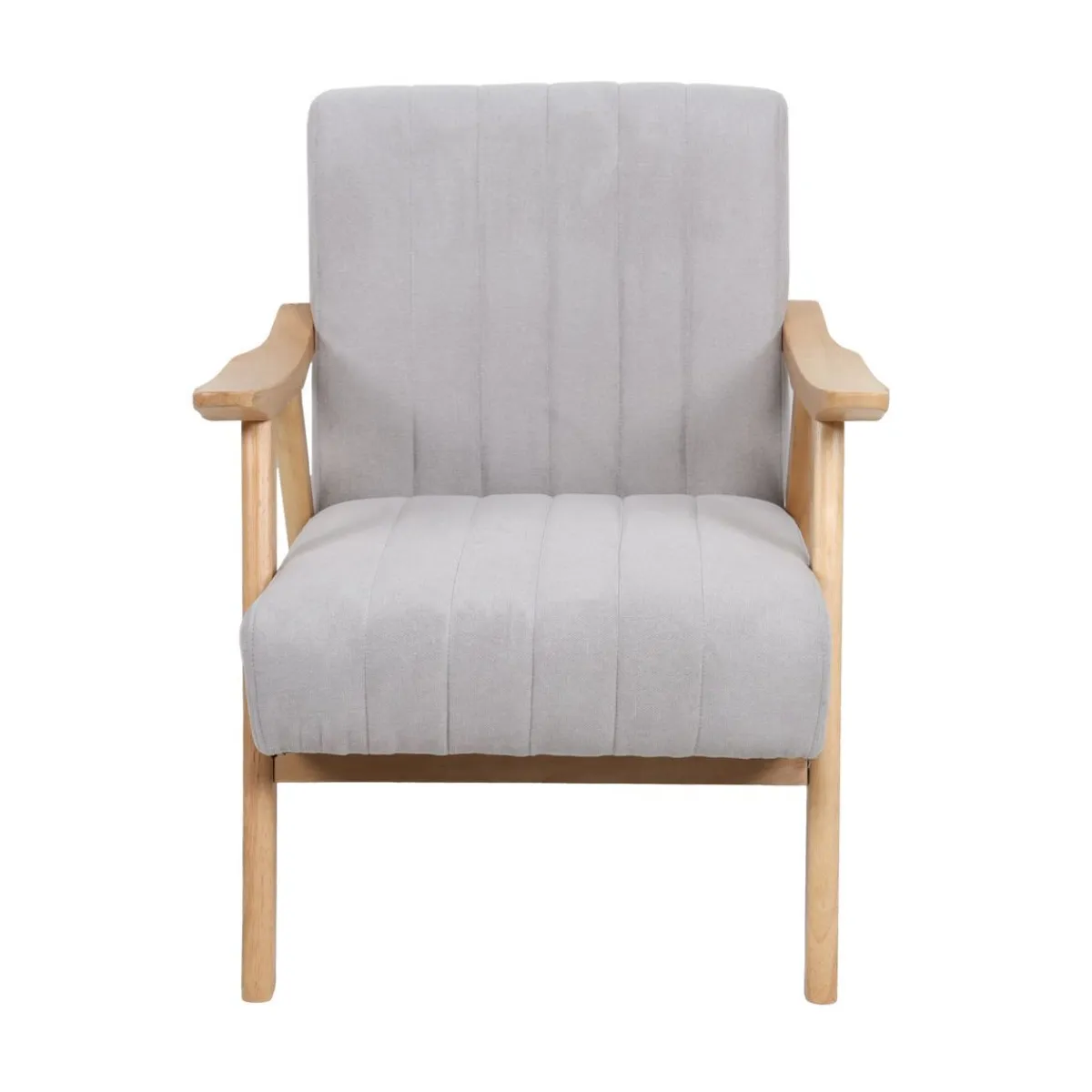 HOMLA Fotel Terra Jasno Nogi Jasne Drewno 70X75X87 Cm Szary New