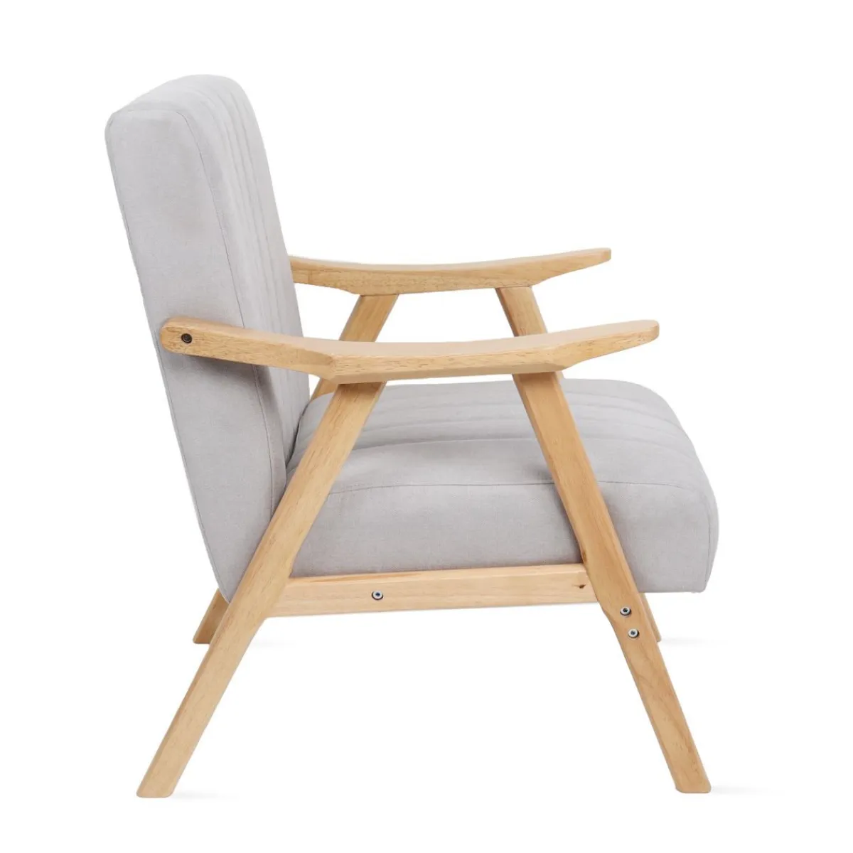 HOMLA Fotel Terra Jasno Nogi Jasne Drewno 70X75X87 Cm Szary New