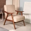 HOMLA Fotel Terra Nogi Ciemnobrazowe 70X75X87 Cm Bezowy Sale