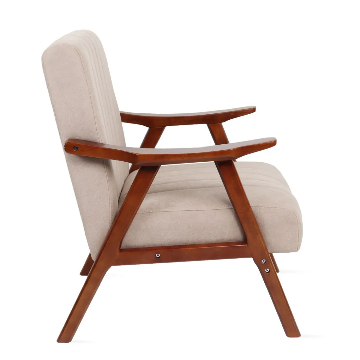 HOMLA Fotel Terra Nogi Ciemnobrazowe 70X75X87 Cm Bezowy Sale
