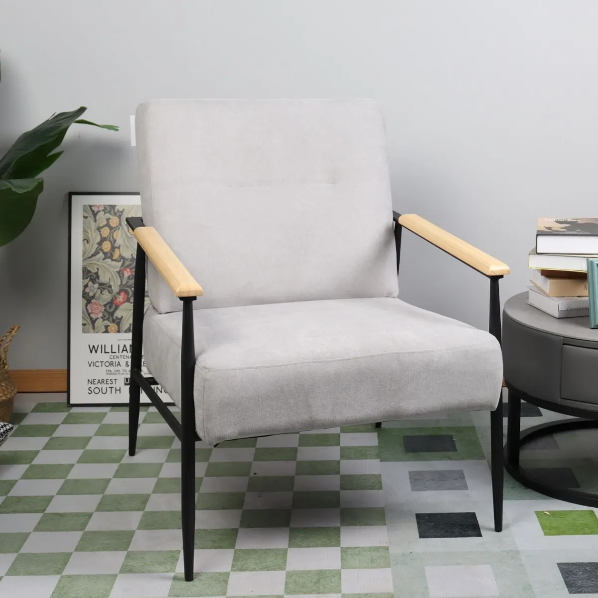 HOMLA Fotel Veludo 71X70X83 Cm Szary Hot