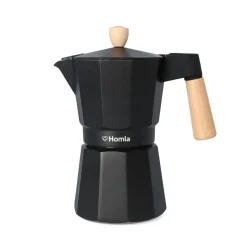 HOMLA Kawiarka Mia Mokka Czarna Z Drewnianym Uchwytem 6 Cup Czarny Clearance