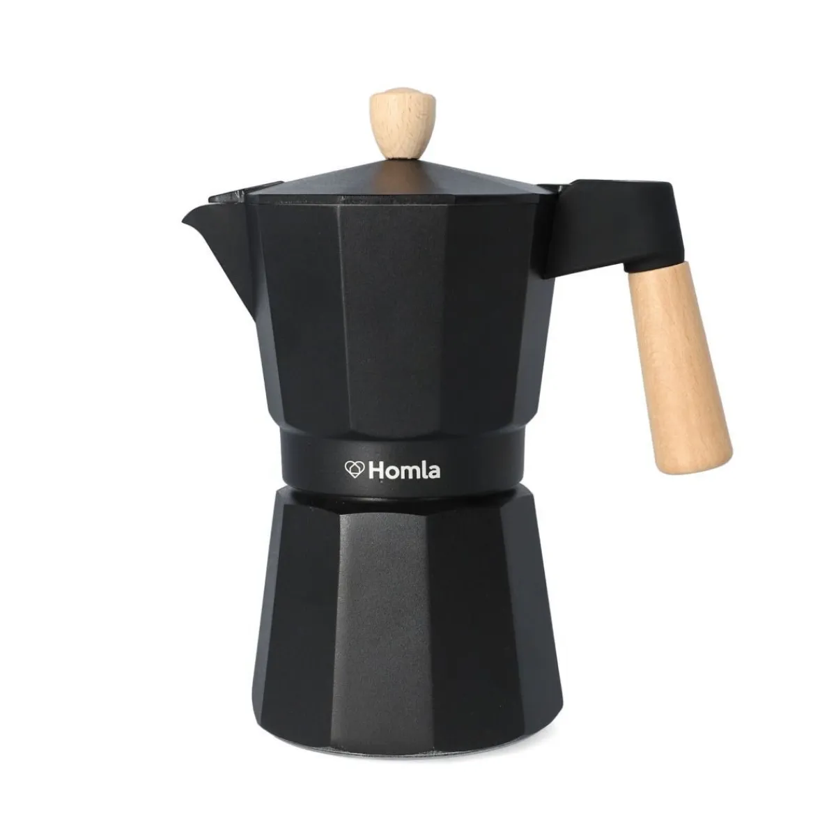 HOMLA Kawiarka Mia Mokka Czarna Z Drewnianym Uchwytem 6 Cup Czarny Clearance