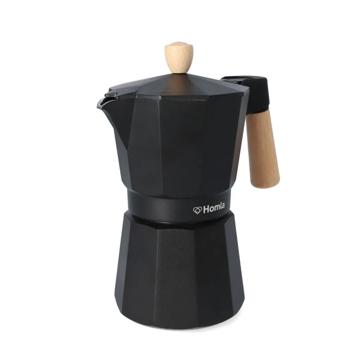 HOMLA Kawiarka Mia Mokka Czarna Z Drewnianym Uchwytem 6 Cup Czarny Clearance