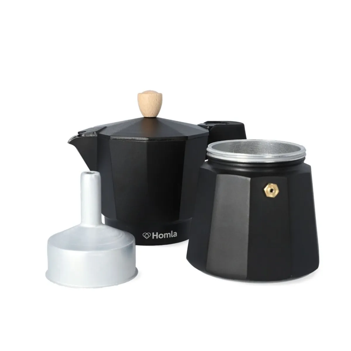 HOMLA Kawiarka Mia Mokka Czarna Z Drewnianym Uchwytem 6 Cup Czarny Clearance