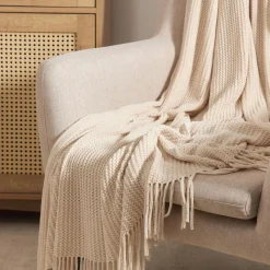 HOMLA Koc Chenille Szenilowy Ecru 130X170 Cm Hot