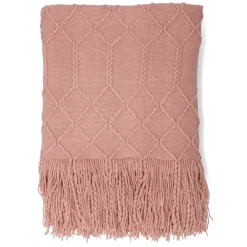 HOMLA Koc Loop W Splot Kulkowy 130X170 Cm Rozowy Clearance