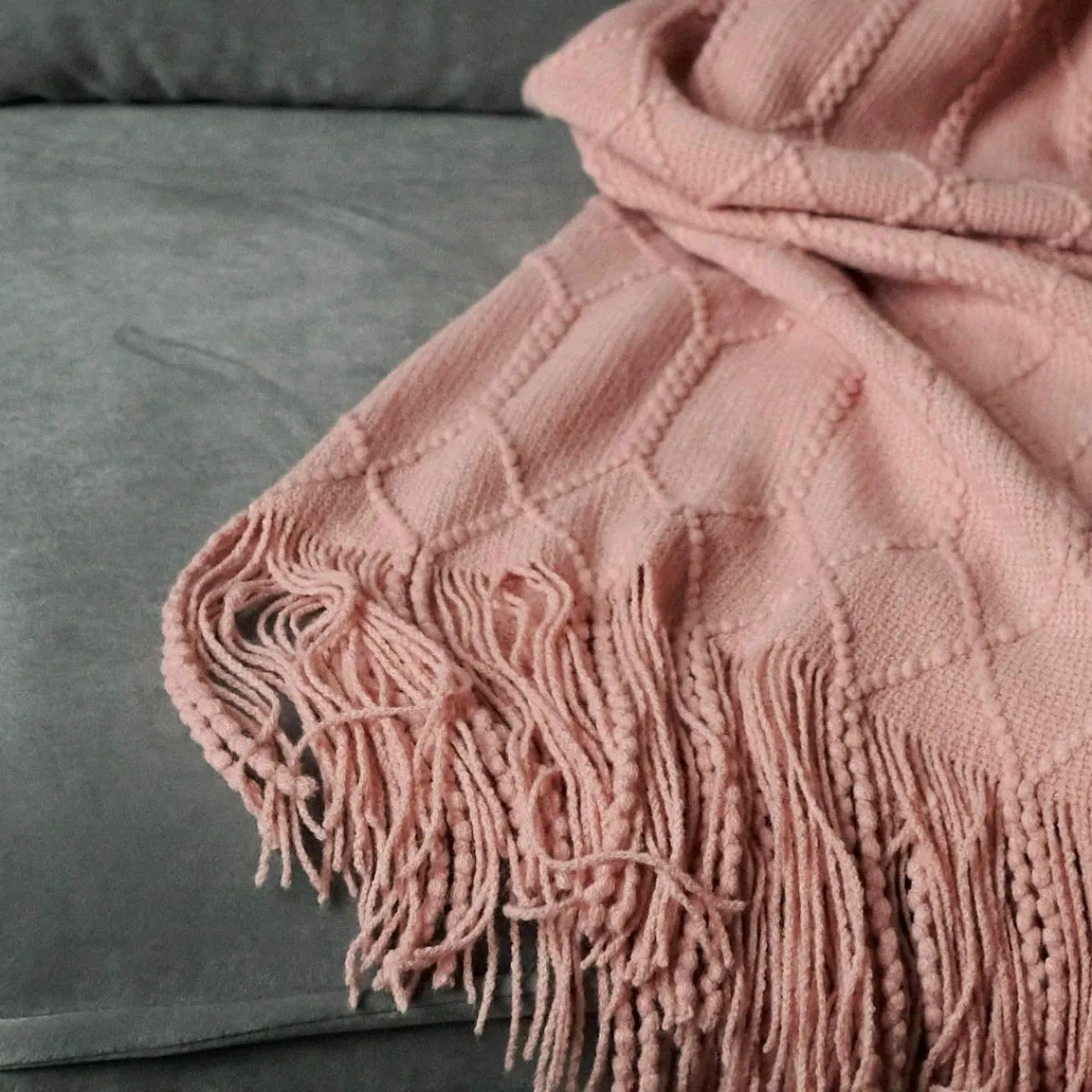 HOMLA Koc Loop W Splot Kulkowy 130X170 Cm Rozowy Clearance