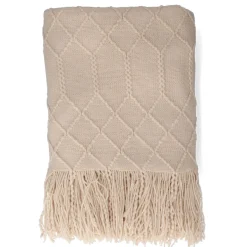 HOMLA Koc Loop W Splot Kulkowy 130X170 Cm Bezowy New
