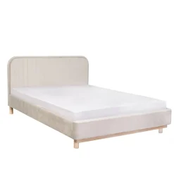 HOMLA Łóżko Karalius Welurowe Bezowe 160X200 Cm Bezowy Discount