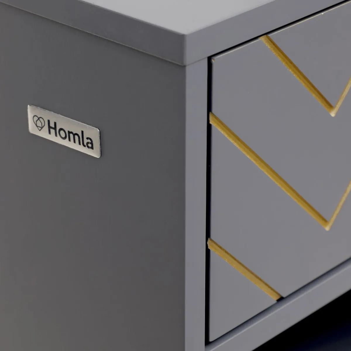 HOMLA Komoda Bodo Grafitowa Z Metalowymi Nogami 80X40X95 Cm Szary Discount