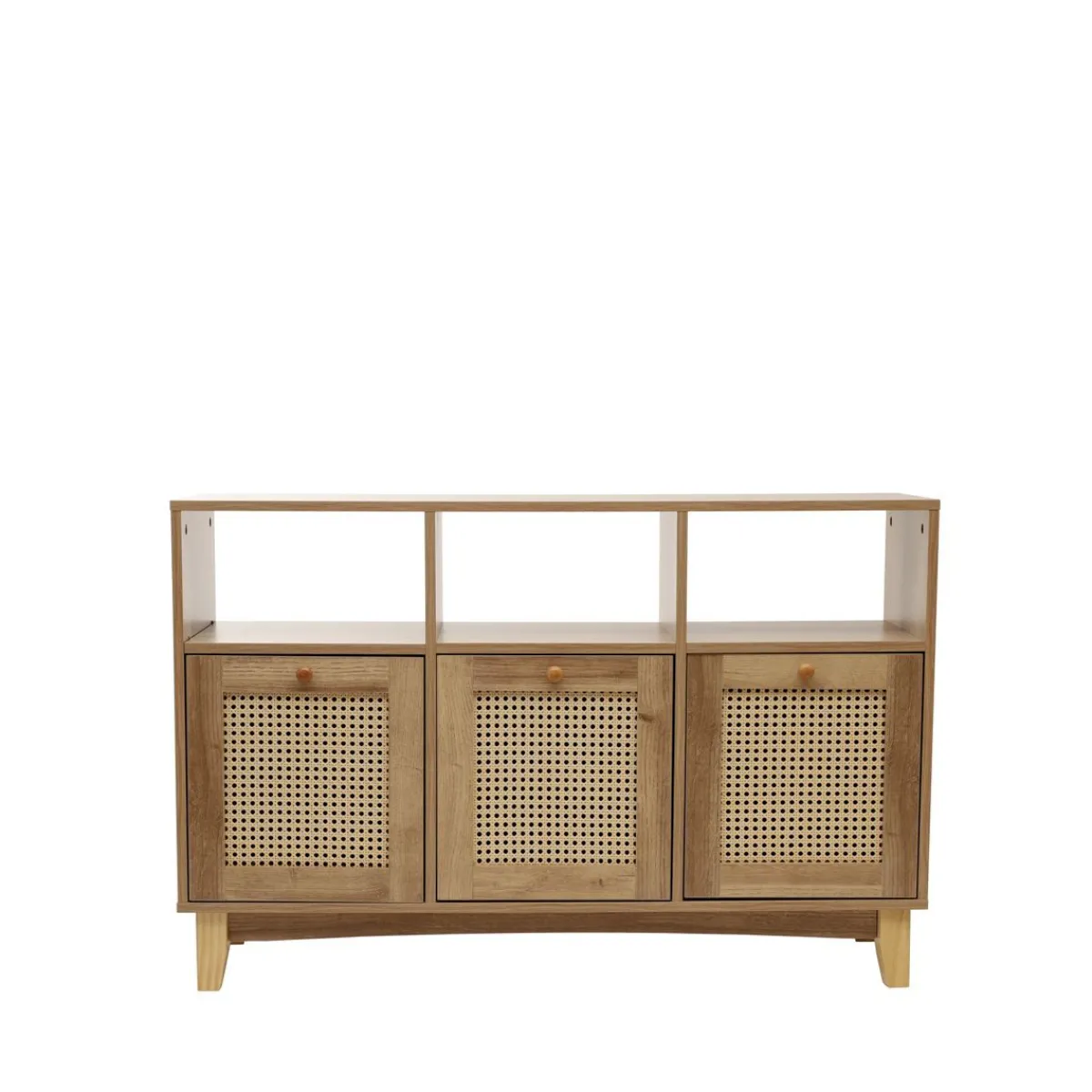 HOMLA Komoda Notto Z Rattanem 110X35X72 Cm Naturalny Discount